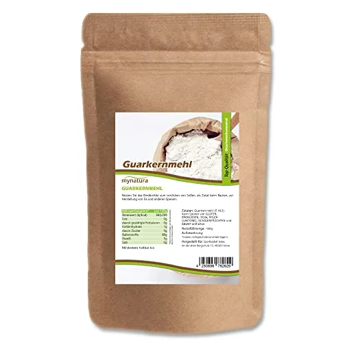 Mynatura Guarkernmehl I Pflanzlich I Bindemittel I Geschmacksneutral I Ballaststoffe I Backen I Kochen I E 412 I Vegan I Im Beutel (1000g)