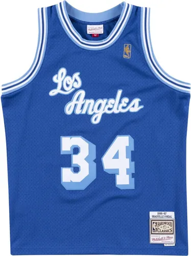 Mitchell & Ness Los Angeles Lakers Shaquille O'Neal Jersey XL - Retro NBA Hardwood Classics Basketball Shirt in Royal Blau, ideal für Fans und Sammler. Hochwertiger Druck und klassisches Design.