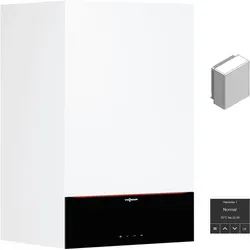VIESSMANN Gas-Brennwert-Therme Vitodens 200-W, 25 kW - Brennwertkessel mit hoher Energieeffizienz bis zu 94%, ausgestattet mit modulierendem MatriX-Plus Gasbrenner und integrierter Hocheffizienz-Umwälzpumpe zur Stromersparnis von bis zu 70%.