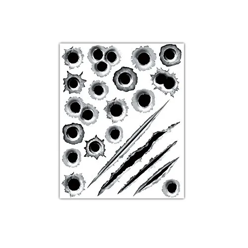 VDARK Auto Aufkleber 3D Einschusslöcher Vinyl Film Zeichen Film Versteckter Aufkleber PVC Wasserdicht Reflektierend für Lkw Körper Stoßstange Vorne Hinten Tür Kofferraum Kit Pac Pack von 1 (STICKER-A)