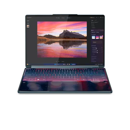 Lenovo Yoga Book 9 14IAH10 - 14" 2-in-1 Laptop - Premium 2-in-1 Laptop mit Intel Core Ultra 7, 32 GB RAM und 1 TB SSD, ideal für kreative Profis und Multitasking mit gestochen scharfen OLED-Displays.