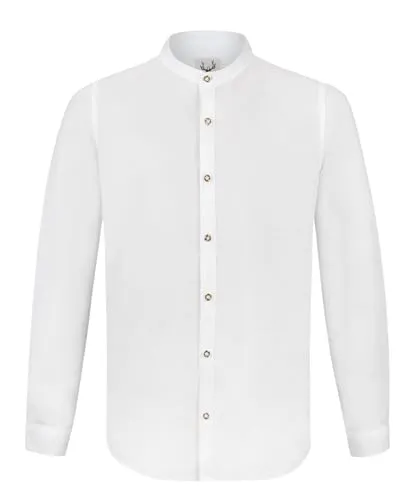 Stockerpoint Herren Friedrich Trachtenhemd, Weiß, XXL EU - Trachtenhemden für Herren - Elegantes Design mit Stehkragen & Trachtenknöpfen für festliche Anlässe, aus 100% Baumwolle für hohen Tragekomfort und perfekte Passform.