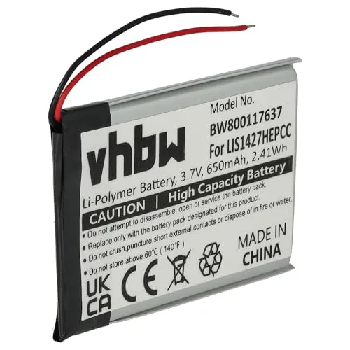 vhbw Akku kompatibel mit Sony MDR-XB950BT, NW-A25, NW-A26, NW-A27 Wireless Headset Kopfhörer (650mAh, 3,7V, Li-Polymer)