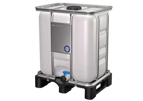 Werit 300l IBC Container - Hochwertiger Wasserspeicher - Wasserspeicher & Regentonnen, lebensmittelechter HDPE-Innenbehälter, ideal für Regenwassernutzung mit 300 Litern Volumen und robustem Stahlrohrrahmen.