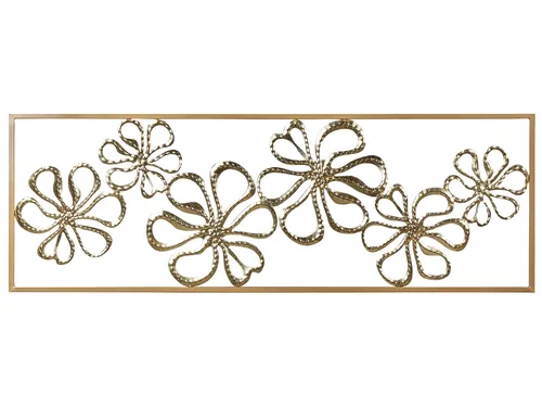 Wanddekoration Blumen Metall gold handgemacht Cerium - Elegante Wanddekoration aus handgefertigtem Metall in Gold für ein modernes Wohnambiente. Ideal für den Einsatz im Wohnzimmer und ein echter Blickfang.