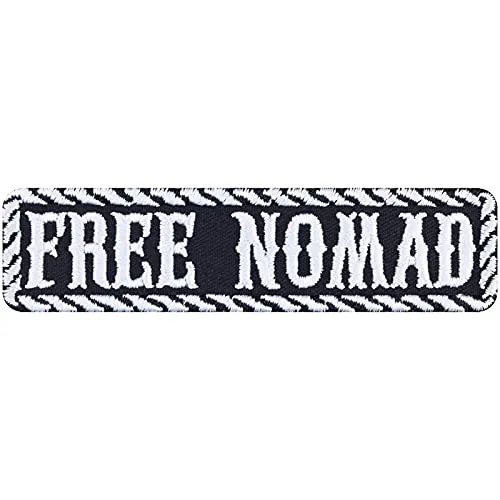 FREE NOMAD Aufnäher Nomaden Aufbügler/Patch zum annähen/aufbügeln Biker Bügelbilder Motorrad Geschenk Applikation für Jacke/Weste/Jeans/Motorradkoffer | 100x25mm
