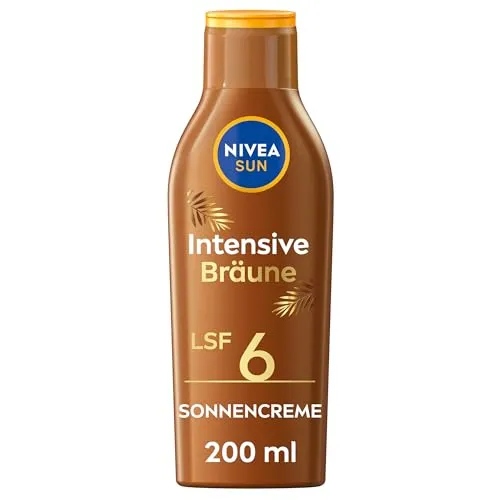 Nivea Sonnenschutzlotion Tropical Bronze LSF 6 (200 ml) - Sonnenschutzmittel mit Lichtschutzfaktor 6, bräunend und feuchtigkeitsspendend für eine gepflegte Haut während des Sonnenbades.