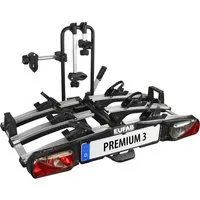 EUFAB Fahrradträger Premium 3 für Anhängerkupplung - Fahrradträger für bis zu 3 Fahrräder oder 2 E-Bikes, klappbar, abschließbar und ideal für einfaches Kofferraumöffnen im beladenen Zustand.