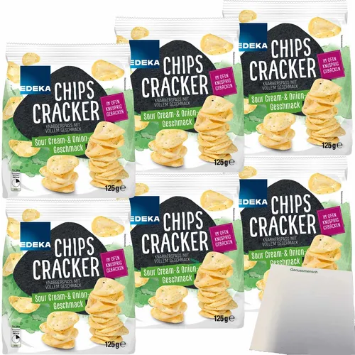 EDEKA Chips Cracker Sour Cream&Onion 6er Pack 6x125g Packung usy Block