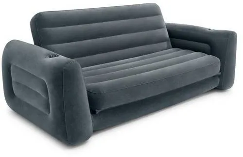 Intex Schlafcouch 66552 - Hellgrau, 203 x 231 x 66 cm, wasserdicht und leicht zu reinigen für maximalen Komfort