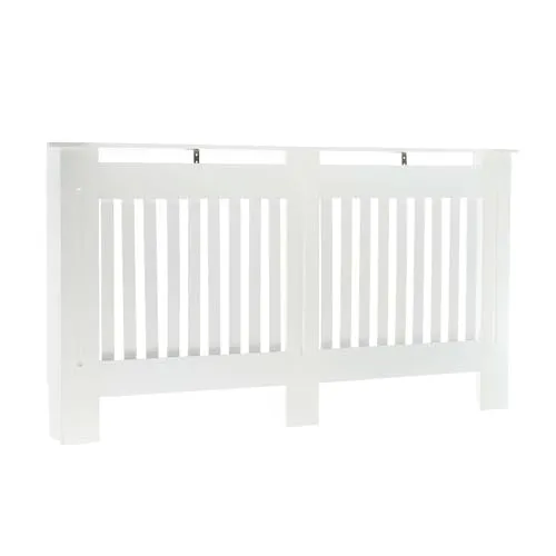 Toboli Heizkörperverkleidung weiß 172 x 19 x 82 cm - Heizkörperabdeckung aus robustem MDF in eleganter Lamellenoptik, ideal für Haushalte mit Kindern und Haustieren. Schützt vor heißen Heizkörpern und sorgt für ein stilvolles Wohnambiente.