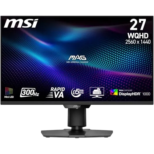MSI MAG 274QPF X30MV Gaming Monitor – 27 Zoll WQHD mit Mini-LED - Erleben Sie Gaming in höchster Qualität mit dem MSI MAG 274QPF X30MV. Der 27" WQHD Monitor bietet eine blitzschnelle Reaktionszeit von 0,5 ms und 300 Hz Bildwiederholrate für flüssige Bewegungen und beeindruckende Farbgenauigkeit.