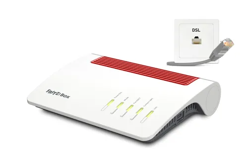 AVM FRITZ!Box 7590 AX Exclusive Edition - Wi-Fi 6 DSL-Router mit 2.400 MBit/s (5GHz) und 1.200 MBit/s (2,4 GHz), inklusive 64 GB SanDisk USB-Stick und leistungsstarker WLAN Mesh Technologie