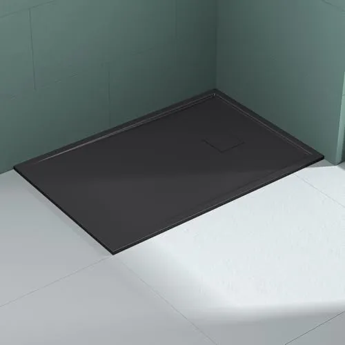 Mai & Mai Mineralguss Duschwanne 80x120cm Superflach in Anthrazit - Hochwertige Mineralguss-Duschtasse, nur 4cm hoch, mit pflegeleichter Oberfläche. Ideal für ebenerdige Montage und schnellen Wasserablauf dank integriertem Gefälle.