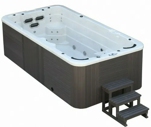XXXL Luxus Led Swim Spa 445x230cm Whirlpool+Gegenstromanlage Outdoor Schwimmbad