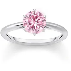Thomas Sabo TR2474-051-9 Silber-Ring für Damen Pinkfarbener Stein, 56/17,8