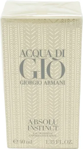 Giorgio Armani Acqua di Giò Absolu Instinct Eau de Parfum Spray 40ml - Herrenparfüm mit langanhaltendem Duft, vereint maritime Noten, italienische Zitrusfrüchte und Patschuli für ein unvergessliches Dufterlebnis.
