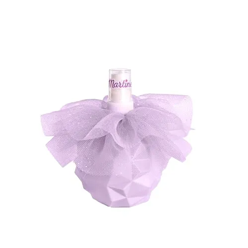 Martinelia Parfumspray Paillette, 100 ml – Kinderduft für Mädchen, glitzernd, Eau de Toilette mit sanftem Nebel für die Haut, parfümiert, Routine Beauté – schöne violette Zerstäuberflasche mit Tüll