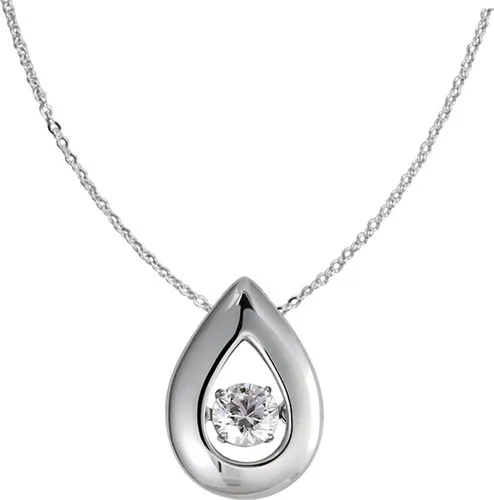 SilberDream Kette und Anhänger Set SilberDream Dancing Stein Tropfen Kette (2-tlg., Schmucksets), Tropfenanhänger 925 Sterling Silber, weiß