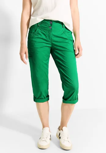 Cecil Damen B377578 3/4 Papertouch Hose in Fresh Apple Green - Damen-Hosen mit Turn-Up Möglichkeit, dekorativen Nähten und hohem Tragekomfort dank Baumwolle mit Stretchanteil.