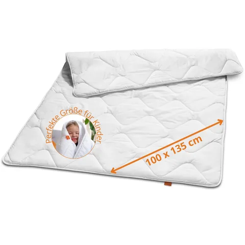 Sleepling ultra leichte Sommerdecke 100 x 135 cm - Atmungsaktive Bettdecke für Kinder, nur 125 g Füllgewicht für perfekten Schlafkomfort an heißen Nächten – ideal für Allergiker und pflegeleicht waschbar.