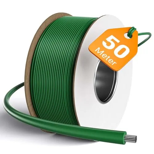 Wiltec 50 m Mähroboter Begrenzungskabel Ø 2,7 mm TCCA, kupferbeschichteter Aluminiumdraht, Leitkabel für Rasenroboter, Universal Begrenzungsdraht kompatibel mit diversen Rasenmähern