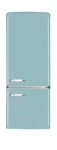 Amica KGCR 384 150 T - Retro Kühl- und Gefrierkombination in Ice Blue - Kühlschrank mit 191 l Nutzinhalt, automatischer Abtauung und stilvollem Retro-Design, perfekt für eine moderne Küche.