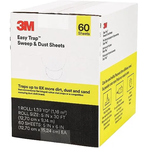 3M Trap Duster Sheets 60Shts/BX - Praktische Staubfangtücher für eine schnelle und effektive Reinigung, ideal für ein stets sauberes Zuhause oder Büro.