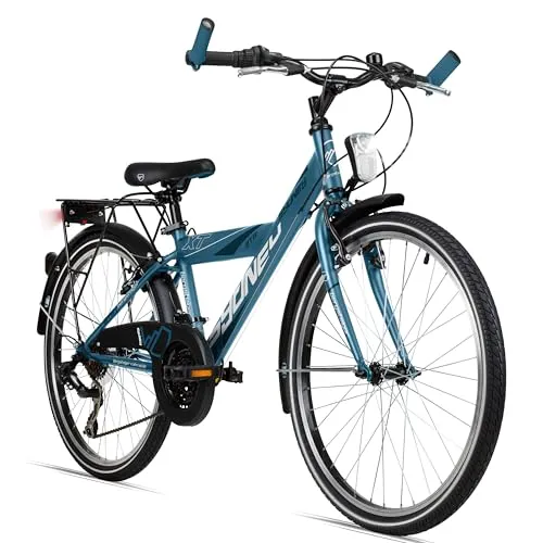 Bergsteiger Sydney 20 Kinderfahrrad 24 Zoll - Mountainbike für Kinder von 6-9 Jahren, ideal für Schulweg und Gelände, mit 6-Gang-Schaltung und Dynamo-Licht für höchste Sicherheit.