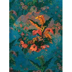 Komar Vlies Fototapete ORIENT BLEU | XXL Jugendstil Tapete für Schlafzimmer und Wohnzimmer - Tapete aus hochwertigem, FSC-zertifiziertem Vlies, umweltfreundlich und strapazierfähig. Digitaldruck mit brillanten Farben für ein einzigartiges Raumambiente.