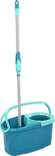 LEIFHEIT Wischmopp Set CLEAN TWIST Disc Mop Ergo - Effektives Wischsystem für glatte Böden mit innovativem Schleudersieb – kein Bücken, keine nassen Hände! Ideal für schnellen und sauberen Hausputz.