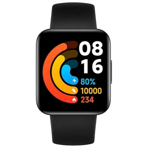 Xiaomi Poco Watch (schwarz) - 1,6 Zoll AMOLED-Display, GPS, 5 ATM wasserdicht, SpO2- und Herzfrequenzmessung für optimale Gesundheit und Komfort