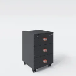 Minecraft Rollcontainer 101027568 - Büroschränke im Minecraft-Design mit 3 Schubladen und praktischen TNT-Würfelgriffen, mobil dank 4 Rollen.
