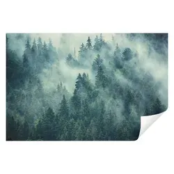 Fototapete Wald im Nebel Bäume Natur Grün 400x280 cm - inkl. Kleister - für Wohnzimmer Schlafzimmer Flur Modern Vlies Tapete Vliestapete Wandtapete Motivtapeten UV-Beständig