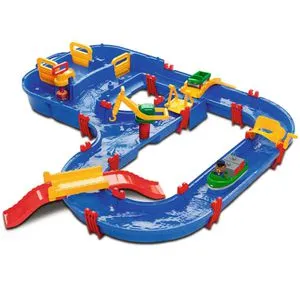 AquaPlay MegaBridge - Wasserbahnset mit 49 Teilen, 3 Spielstationen und Transportboot, fördert spielerisch Lernen durch Wassererfahrungen