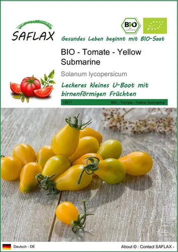 SAFLAX Gemüsesamen SAFLAX - Samen - BIO - Tomate - Yellow Submarine