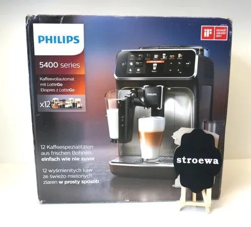 Philips LatteGo 5400 Kaffeevollautomat EP5441/50 - 15 bar Druck, Touchscreen und schlauchloses Milchsystem für perfekten Milchschaum zuhause