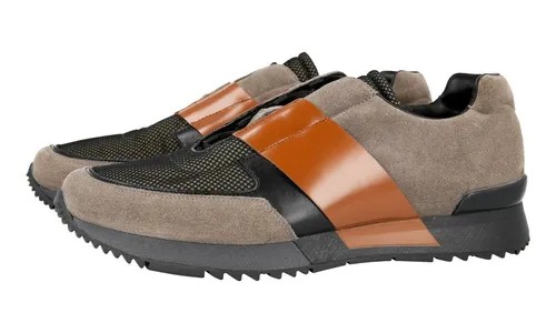 PRADA SNEAKER SCHUHE 4E2572 BRAUN GRAU SCHWARZ COGNAC LEDER PRAX01 9 43
