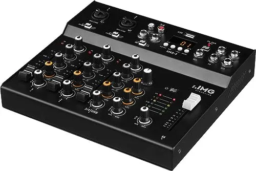 IMG 200250 STAGELINE MXR-4 Mischpult - Mischpulte mit 4 Kanälen, integrierten MP3-Player, Bluetooth und 16 DSP-Effekten für flexibles DJ-Setup und hochwertigen Sound.
