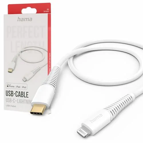 Hama Ladekabel USB C auf Lightning - 1,5m iPhone Schnellladekabel für maximale Kompatibilität und High-Speed-Datenübertragung, MFI-zertifiziert
