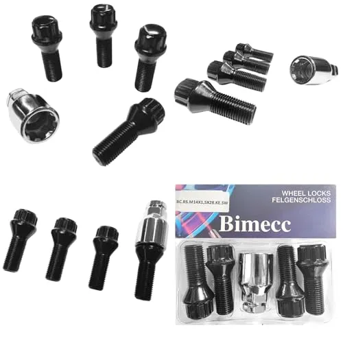 Felgenschloss M14x1,5x28mm Kegelbund 60° 4x schwarze Felgenschlösser 4er-Set Felgensicherungen Felgen-Diebstahlsicherungen Felgen-Diebstahlschutz Radsicherungen Radschrauben Radbolzen Schrauben