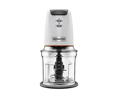 Kenwood EasyChop CHP61.100WH - Kompakter Zerkleinerer in Weiß, mit Quad BladeTM-System und 500 ml Fassungsvermögen für müheloses Zubereiten von Dips und Saucen