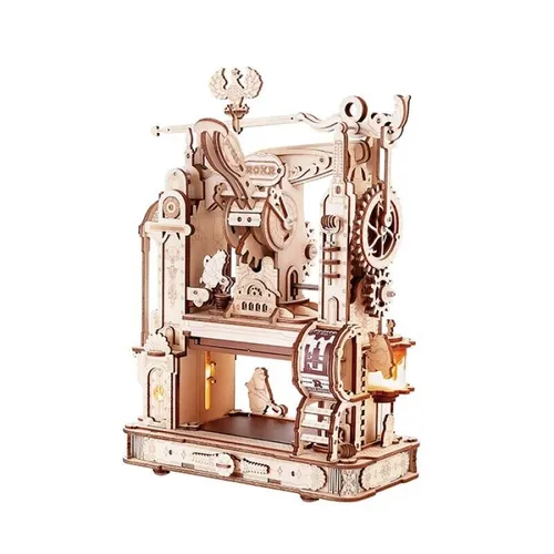 ROKR 3D-Puzzle Classic Printing Press - 3D-Puzzle mit 303 Puzzleteilen, ermöglicht das Gestalten und Drucken eigener Visitenkarten – kreativer Bastelspaß für Jung und Alt!