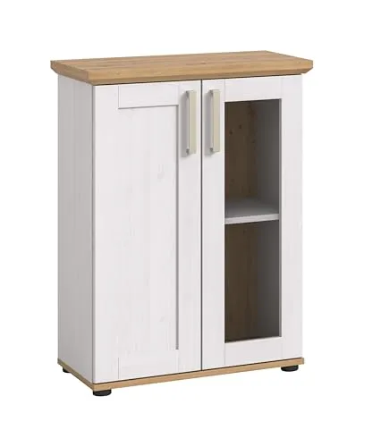 xonox Vitrine Verona - Hängender Vitrinenschrank für Wohnzimmer - Schränke & Wandschränke, elegante Glastüren und stilvolles Landhausdesign für eine ansprechende Präsentation Ihrer Lieblingsstücke.