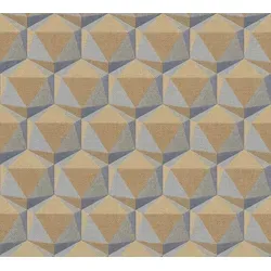 Profhome 387483-GU Grafik Tapete Retro matt orange blau grau 5,33 m2