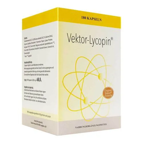 Vektor Lycopin Kapseln 68.8 g - Lycopin Kapseln mit 68.8 g, reich an Antioxidantien für Herzgesundheit und Zellschutz.