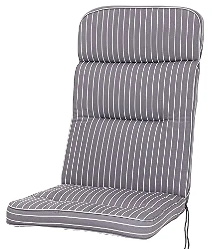 Kettler Polen KETTtex 0709 Auflage Hochlehner Alicante anthrazit-weiß gestreift 120x50x7 cm Sitzpolster
