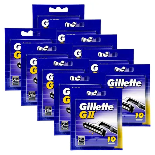 Gillette GII Rasierklingen 10er Pack - Ersatzklingen mit doppeltem Klingensystem für gründliche und präzise Rasur ohne Hautirritationen – ideal für eine saubere und sanfte Rasur.