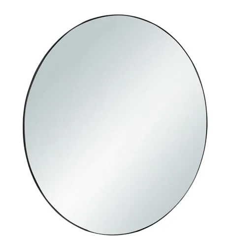 MIRRORS AND MORE Dekospiegel Mila - Runde Wandspiegel Ø 50 cm aus lackiertem Metall, schwarz - Dekospiegel, runder Wandspiegel mit modernem Design, perfekt für stilvolle Wohnräume und sorgt für eine optische Vergrößerung des Raumes.