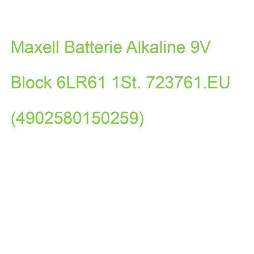 Maxell Batterie Alkaline 9V Block 6LR61 1St. 723761.EU (4902580150259)